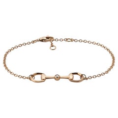 Gucci Horsebit Diamond Chain Bracelet in 18K Rose Gold YBA796174001