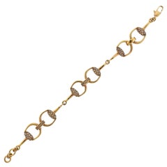Gucci Horsebit Diamond Gold Link Bracelet