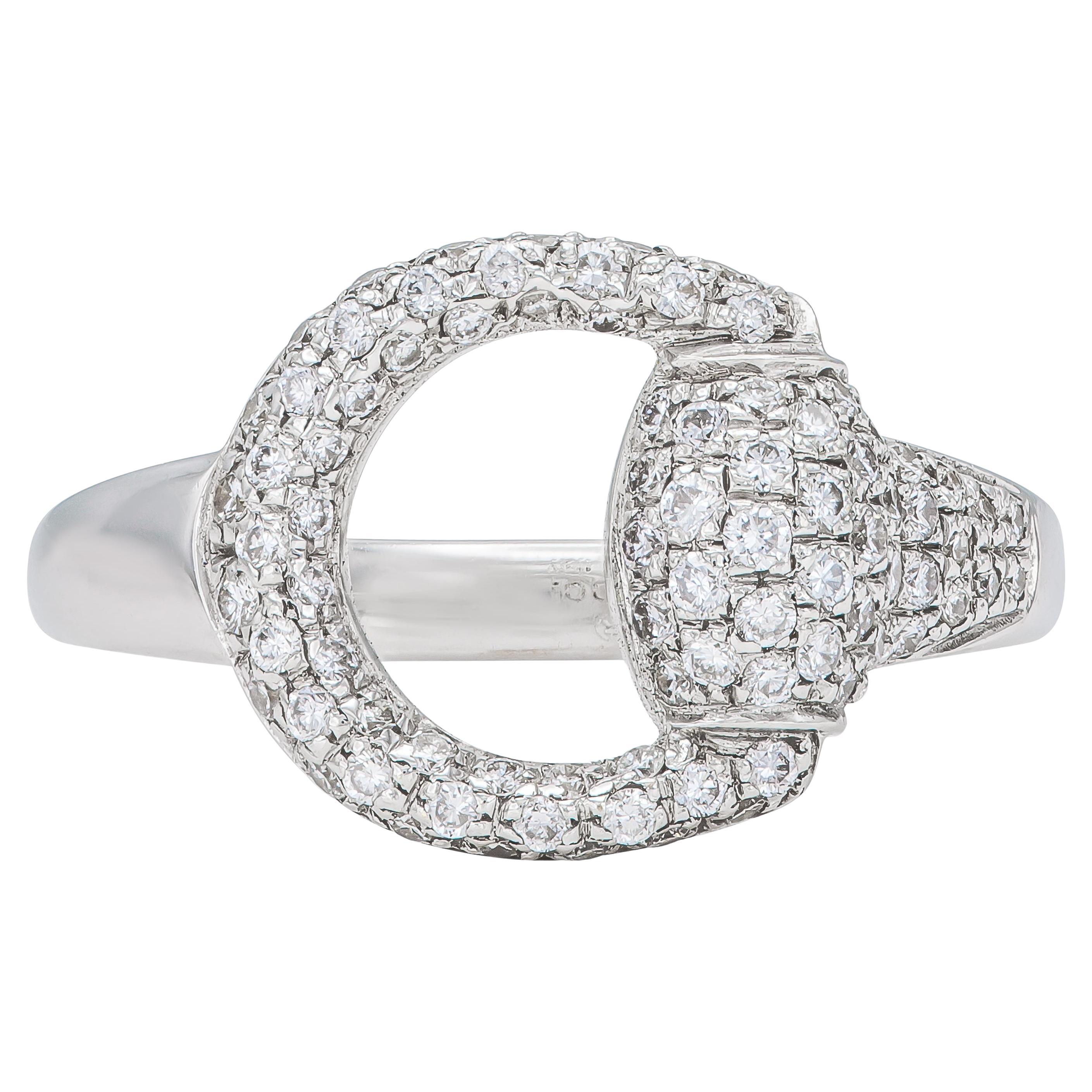 Bague à diamants Gucci en forme de mors de cheval en vente