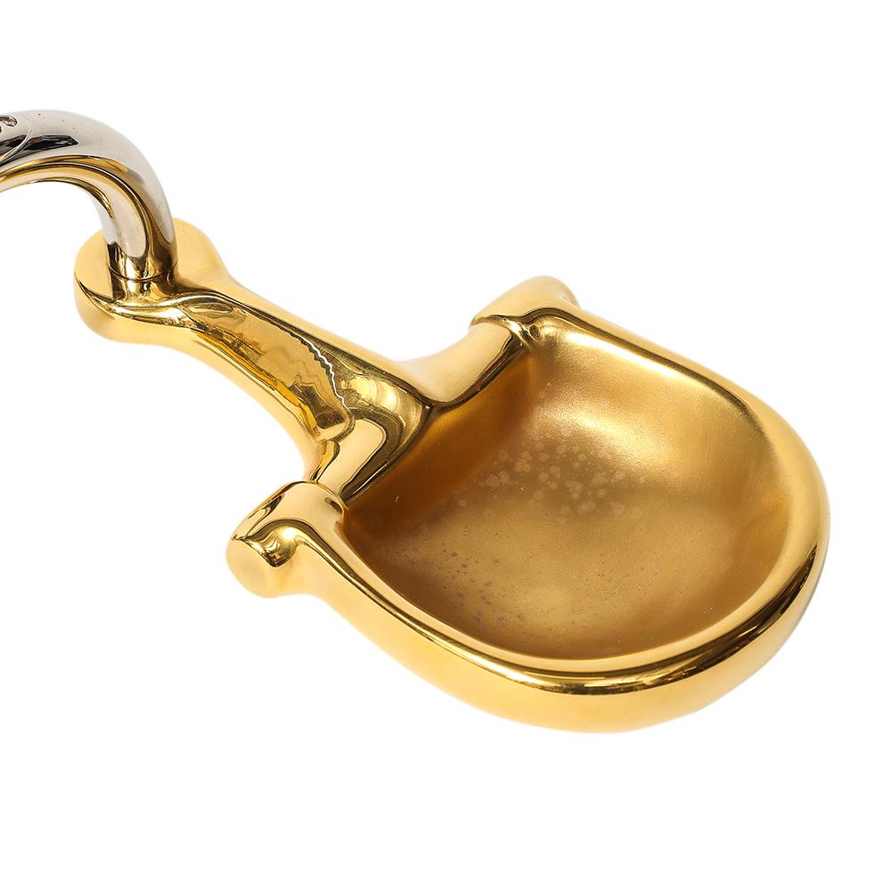 Cenicero doble Gucci Horsebit, latón, pan de oro, níquel, cuero, firmado en venta 8