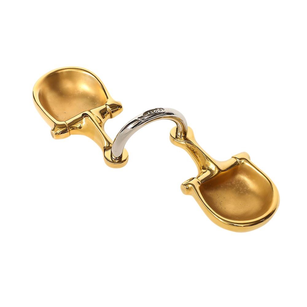 Cenicero doble Gucci Horsebit, latón, pan de oro, níquel, cuero, firmado en venta 9