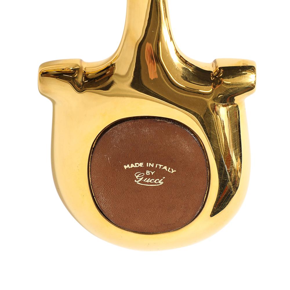Cenicero doble Gucci Horsebit, latón, pan de oro, níquel, cuero, firmado en venta 11