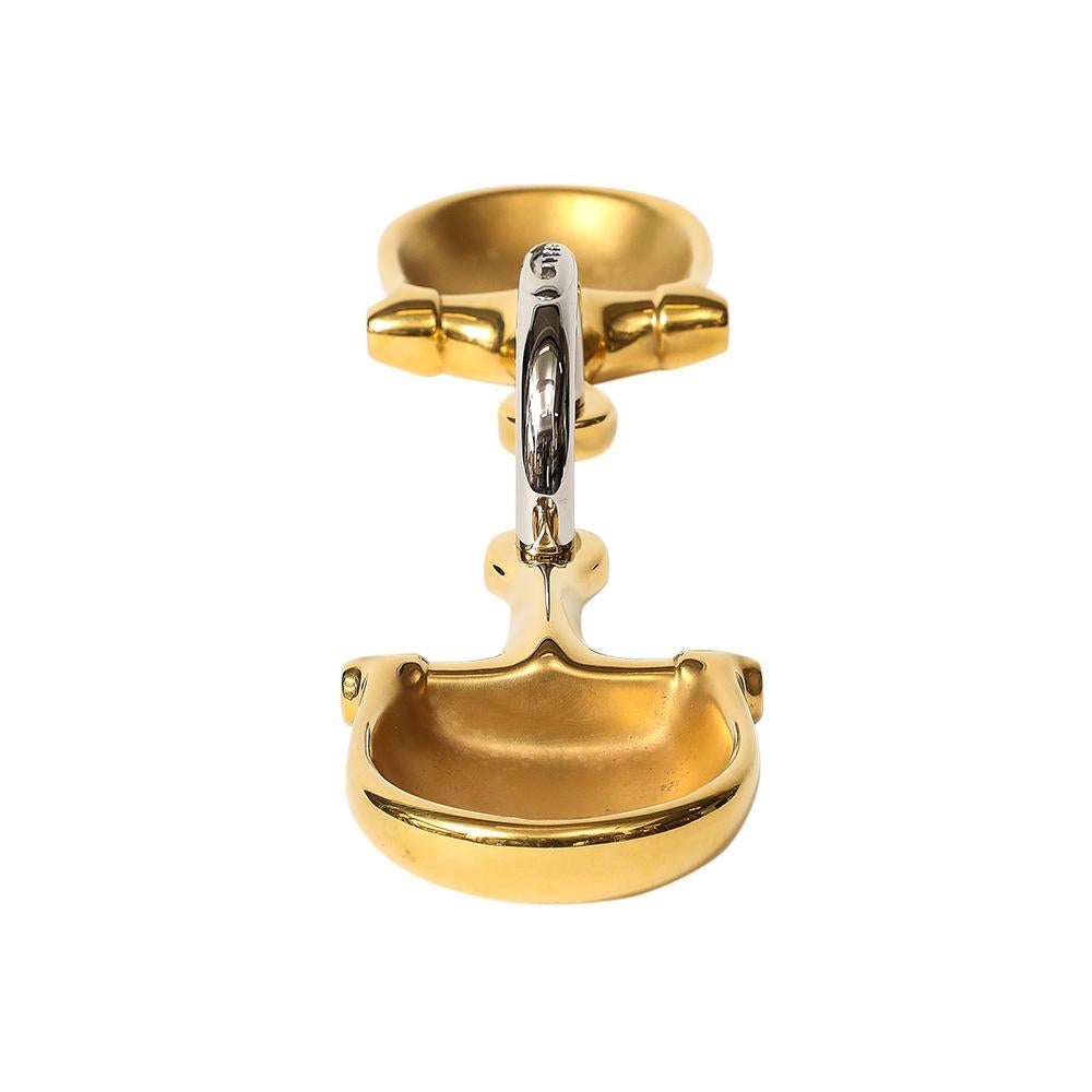 Cenicero doble Gucci Horsebit, latón, pan de oro, níquel, cuero, firmado Latón en venta
