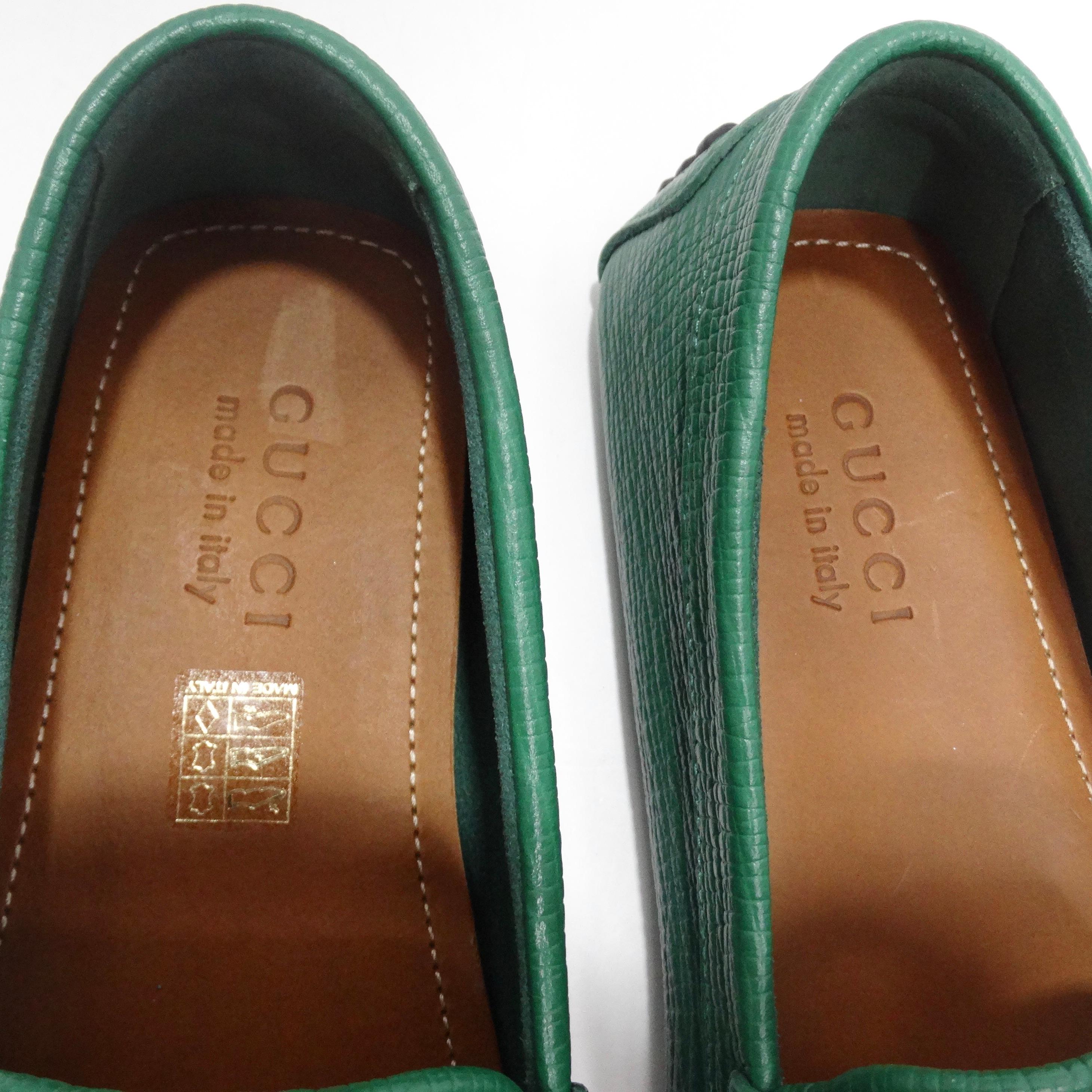 Gucci Horsebit Driver Loafers In Green For Sale 1