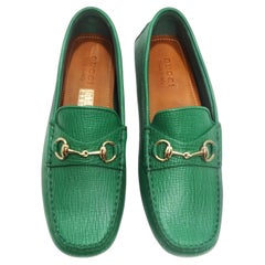 Gucci Horsebit Driver Loafers In Green