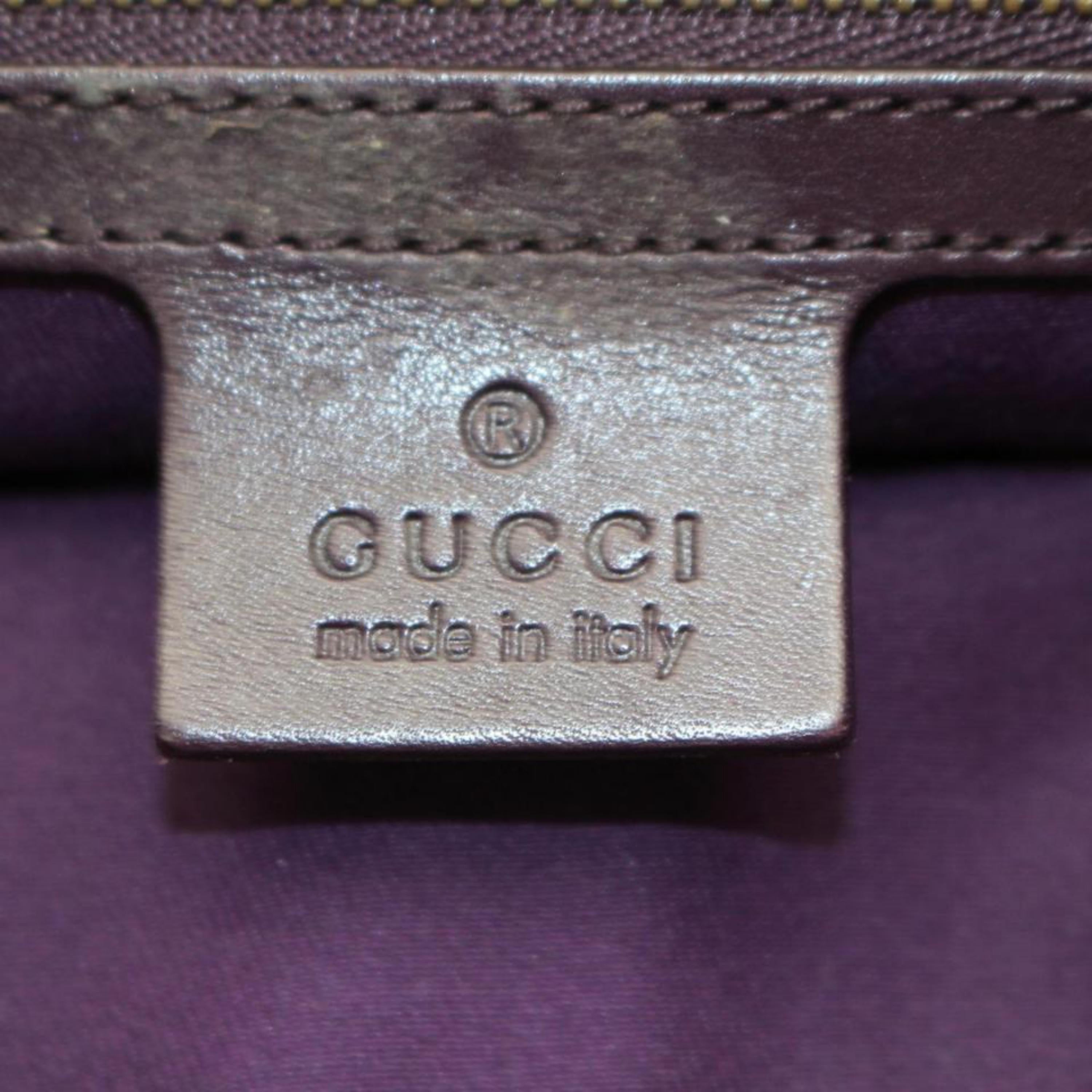 Gucci Horsebit Embossed Belt Hobo 867912 Purple Leather Shoulder Bag In Good Condition For Sale In Forest Hills, NY