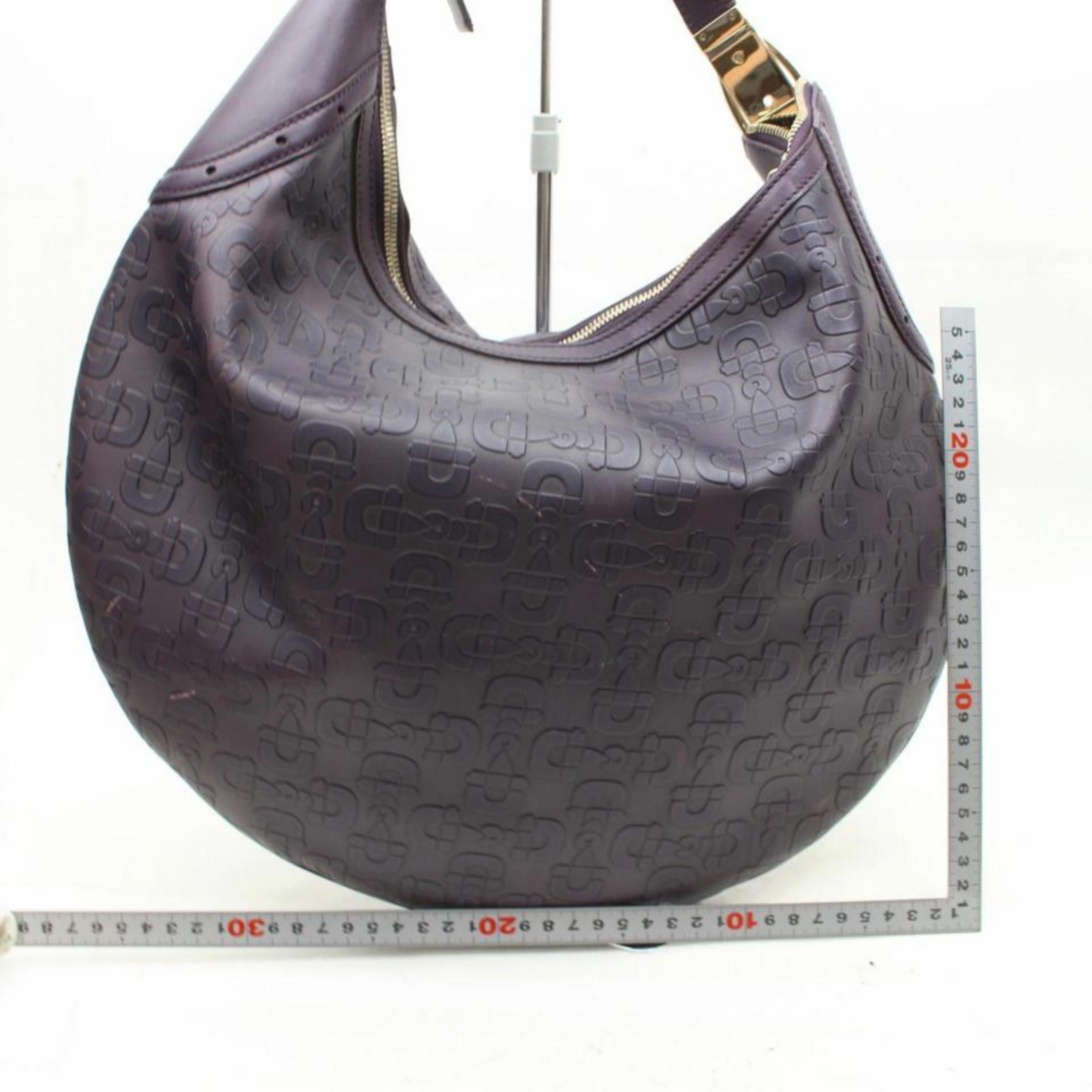 Gucci Horsebit Embossed Belt Hobo 867912 Purple Leather Shoulder Bag For Sale 1