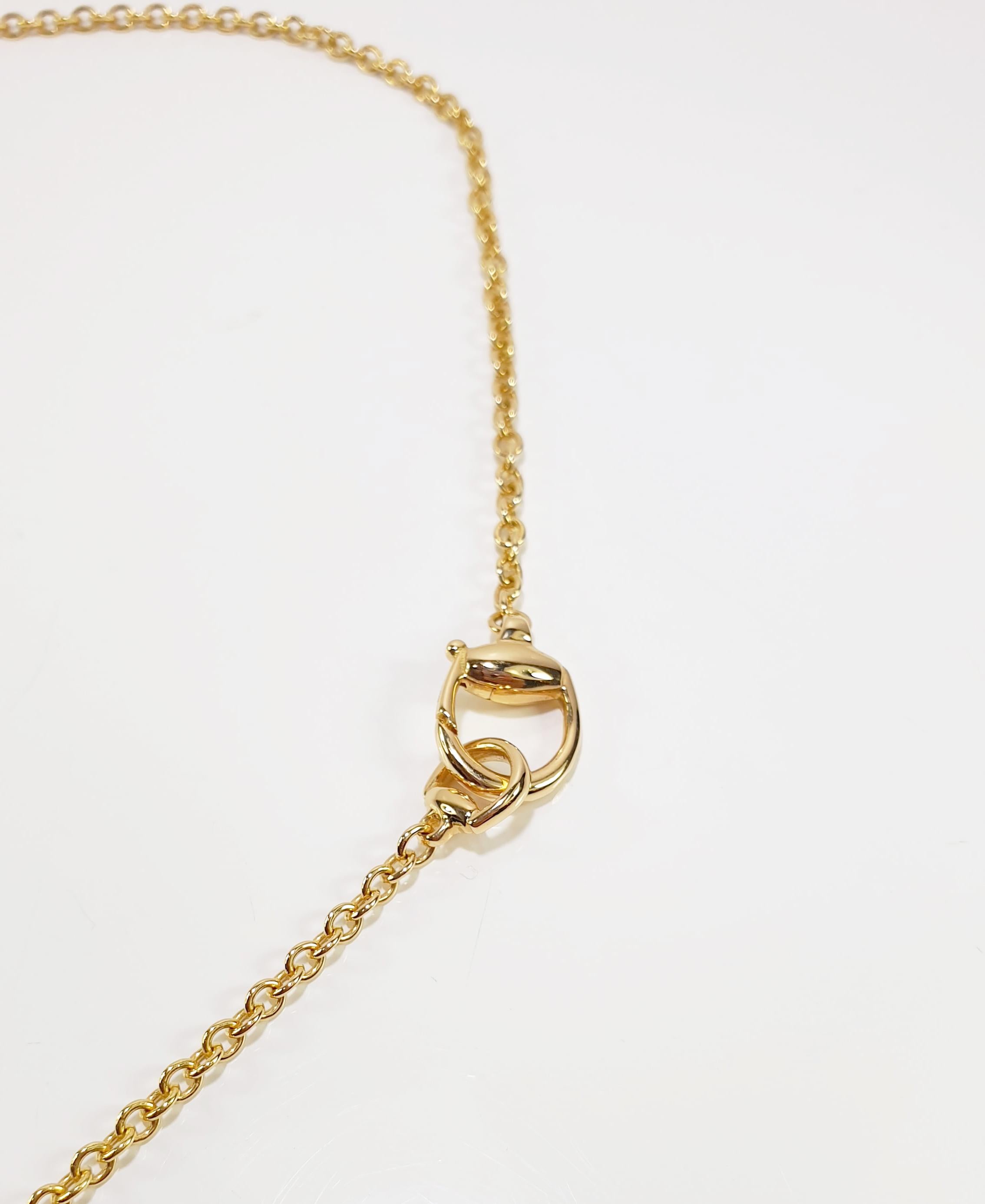 Gucci Horsebit Equestrian 18k Gold Cocktail Necklace with Pink Sapphires In Excellent Condition In Bilbao, ES