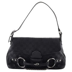 Gucci Horsebit Flap Shoulder Bag GG Canvas Medium