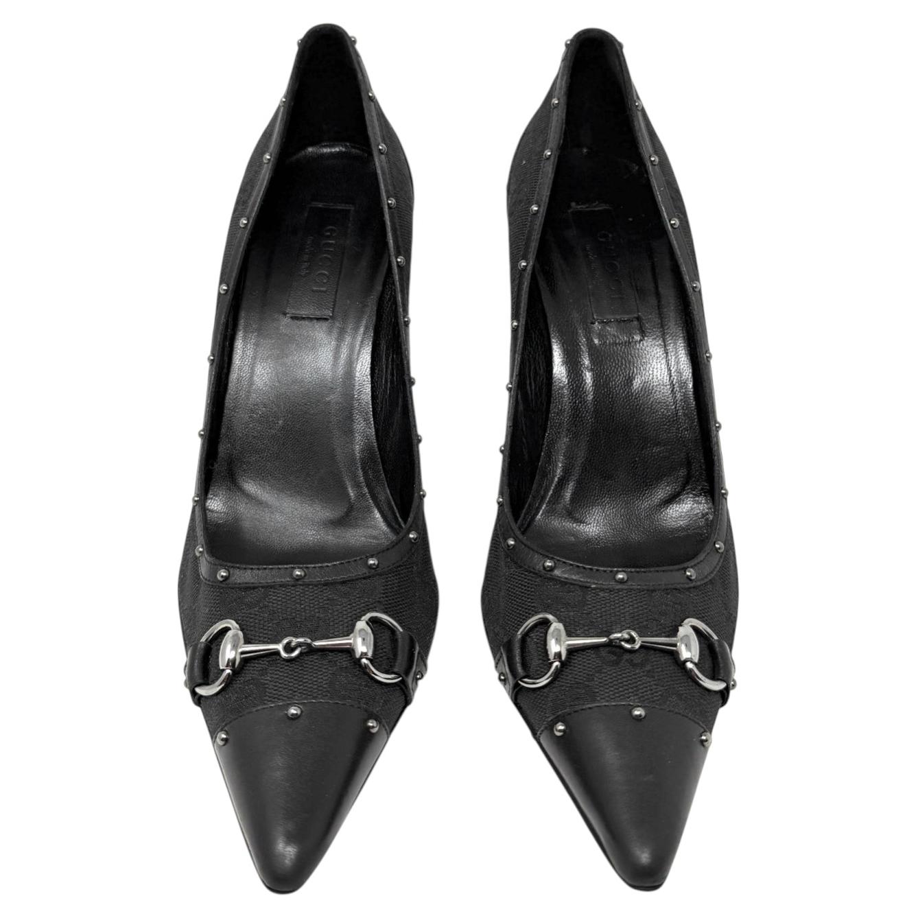 Gucci Tom Ford 2003 Collection Horsebit Monogram Studded Pumps Size 7.5