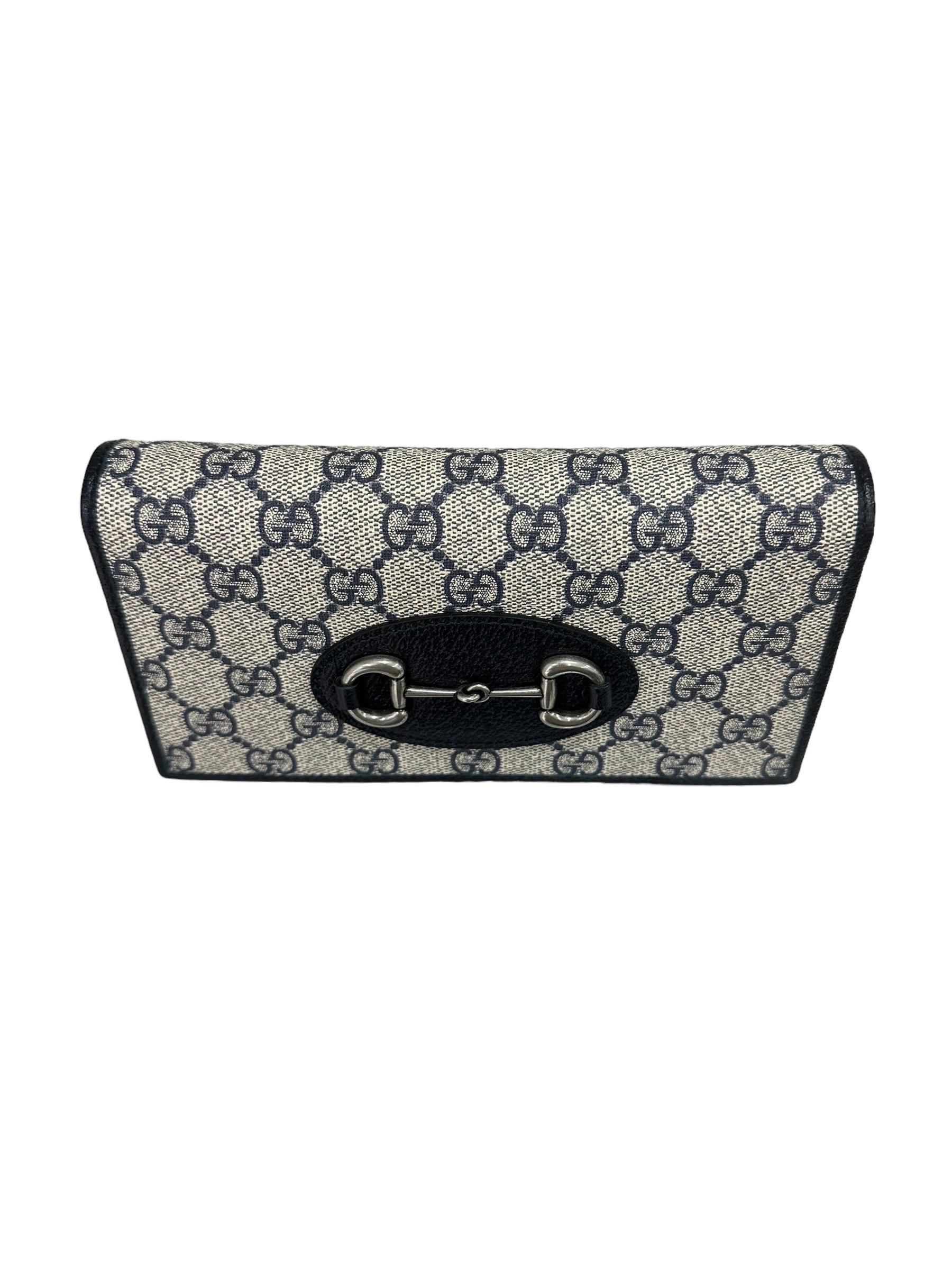 Gucci Horsebit GG Wallet On Chain In Excellent Condition For Sale In Torre Del Greco, IT
