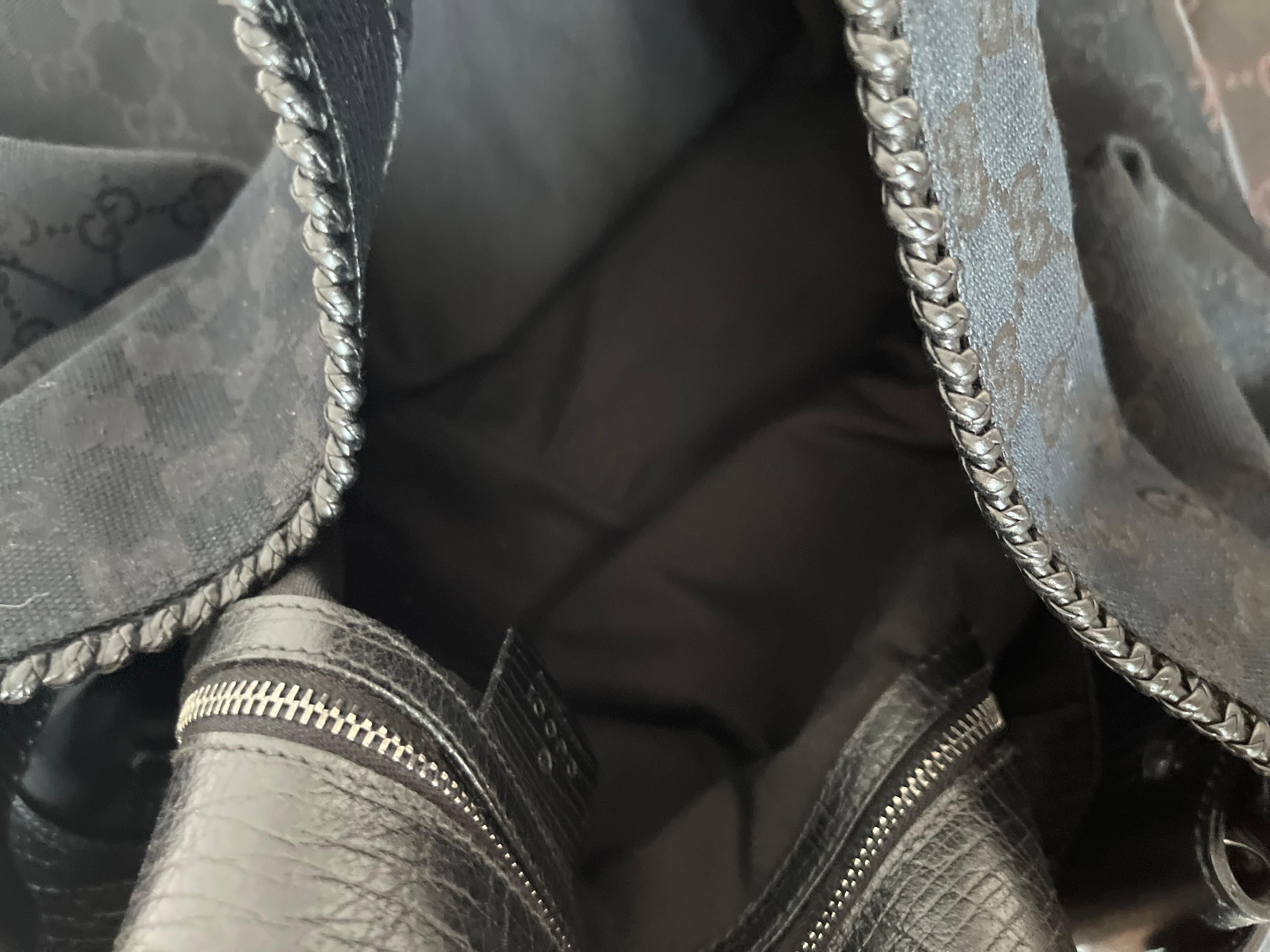 Gucci Horsebit GGCanvas and Leather Hobo w/Dust Bag In Excellent Condition In Port Hope, ON