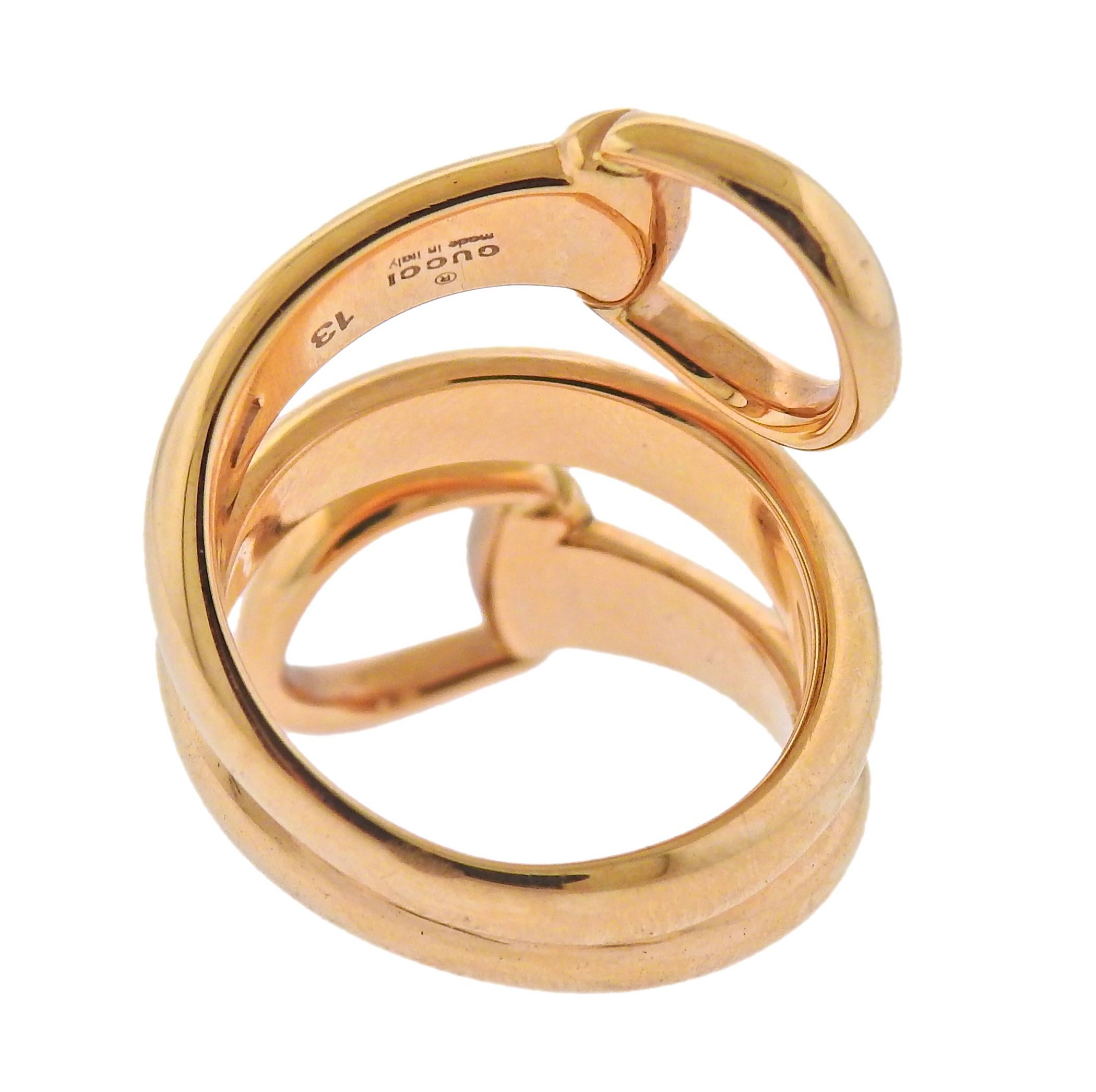 Gucci Horsebit Gold Wrap Ring Neuf à Lambertville, NJ