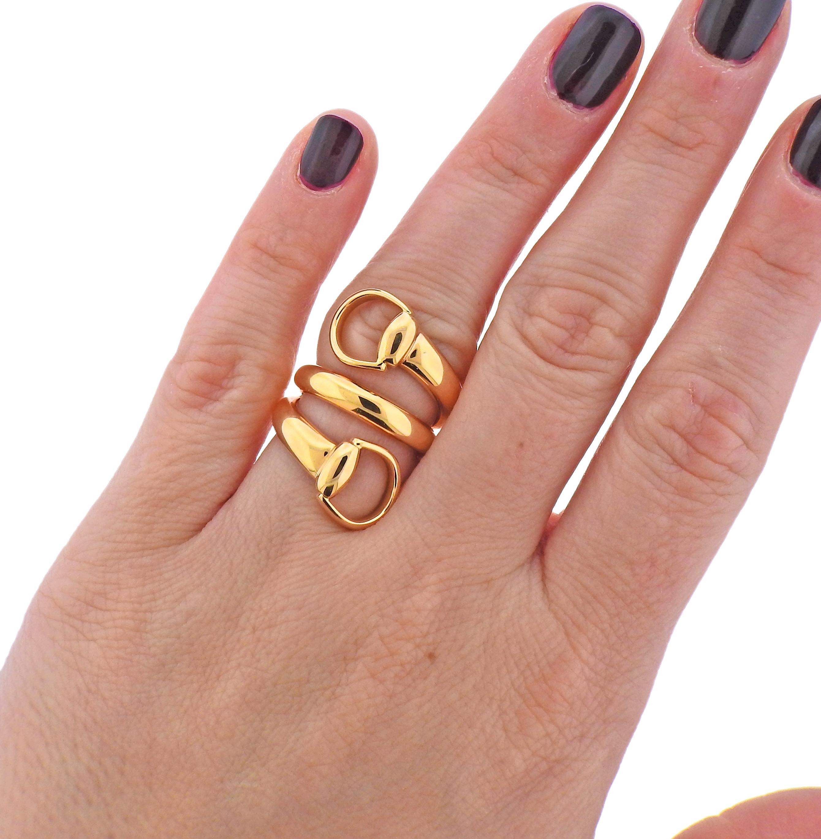 Gucci Horsebit Gold Wrap Ring 1