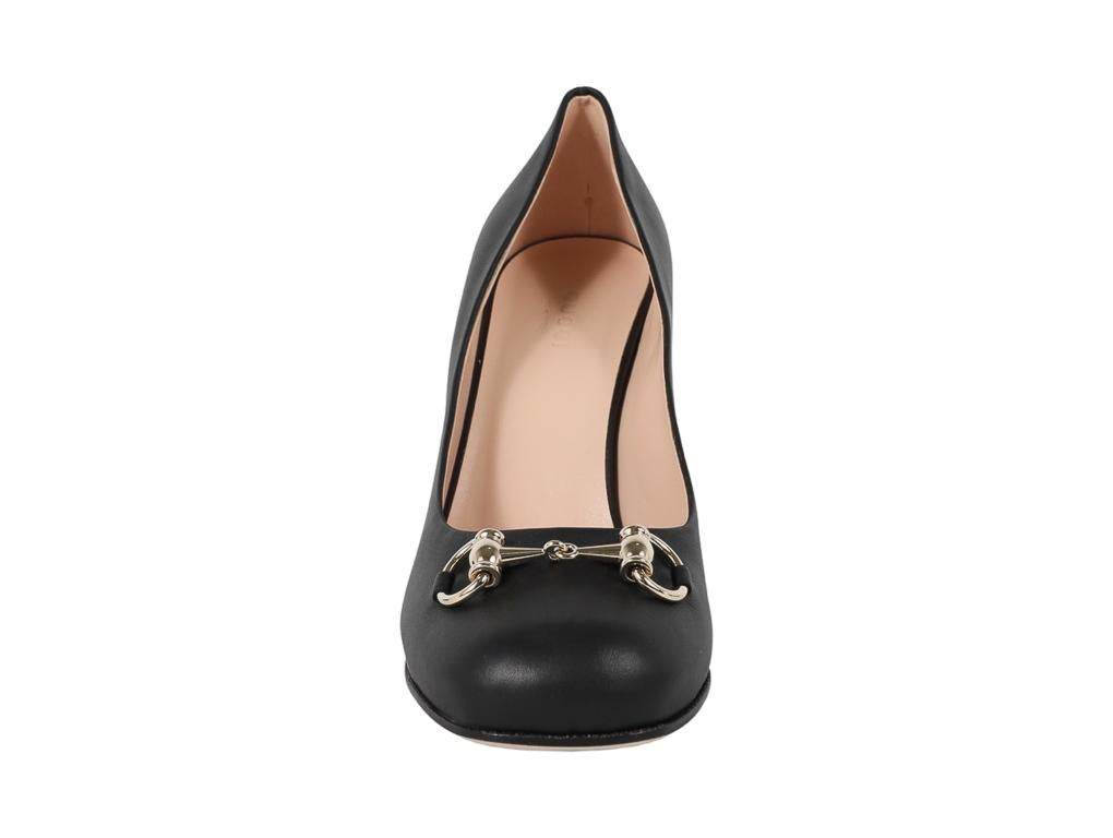 Women's Gucci Horsebit heels Shoes Leather Black  For Sale