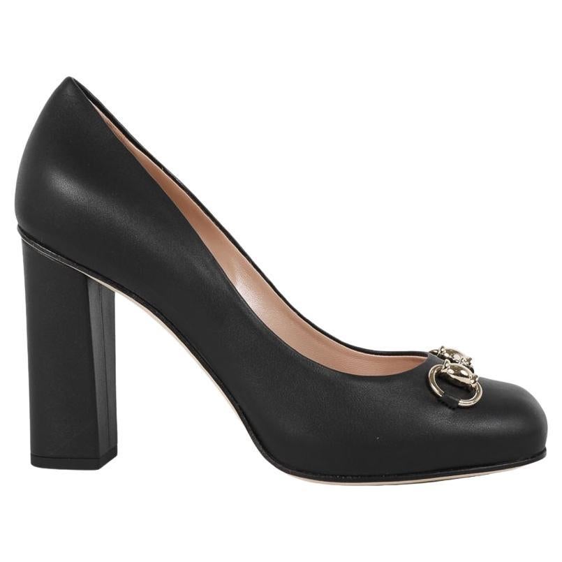 Gucci Horsebit heels Shoes Leather Black 