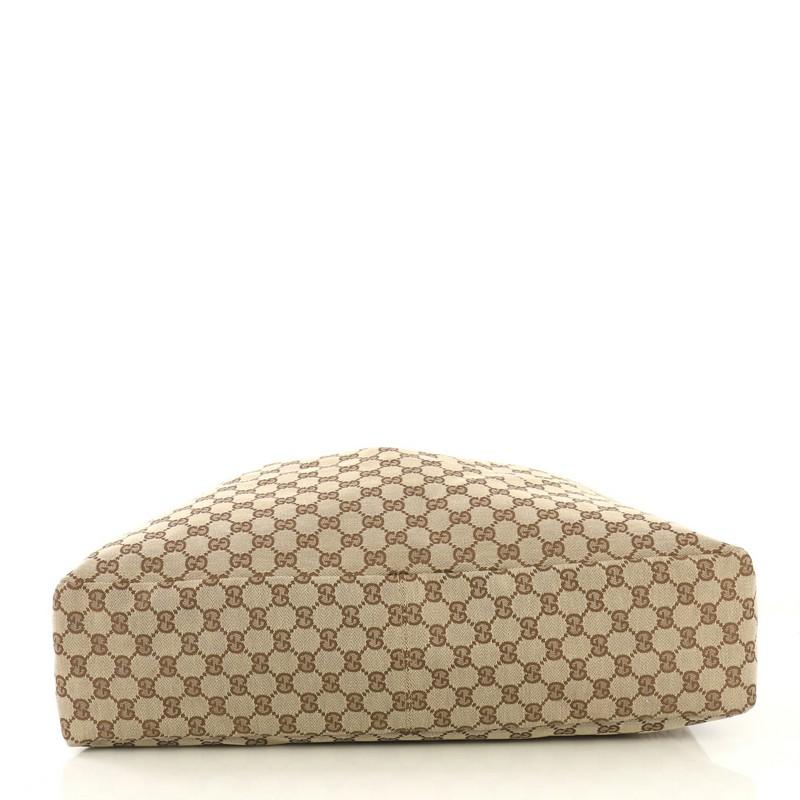 Brown Gucci Horsebit Hobo GG Canvas Large