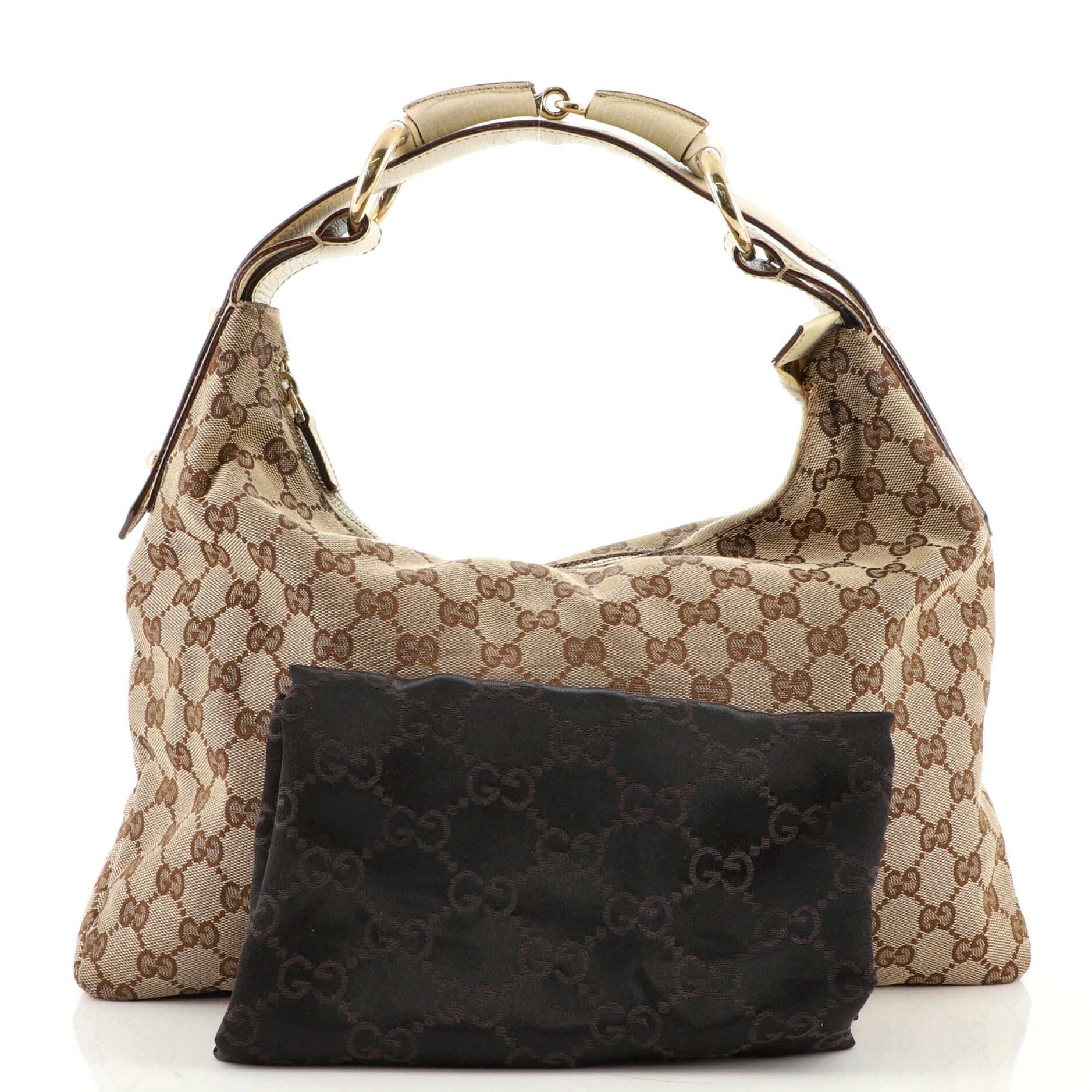 Gucci Horsebit Hobo GG Segeltuch Medium