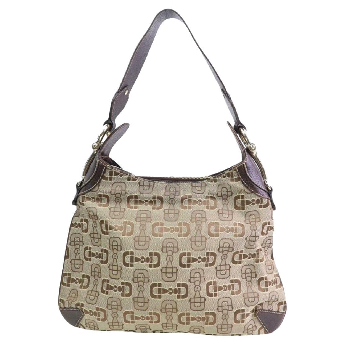 Gucci Horsebit Hobo [leprix] Monogram 871254 Brown Canvas Shoulder Bag