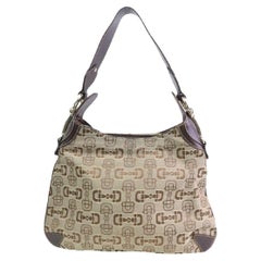 Vintage Gucci Horsebit Hobo [leprix] Monogram 871254 Brown Canvas Shoulder Bag