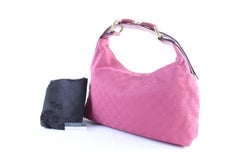 Gucci Horsebit Hobo Monogram Gg 228848 Red Coated Canvas Shoulder Bag