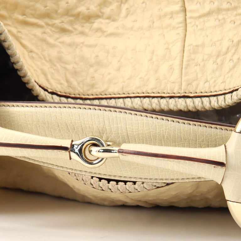 Gucci Horsebit Hobo Ostrich Large For Sale at 1stDibs