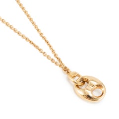 Gucci Horsebit Marina 18K Yellow Gold Cable Chain Gucci Link Pendant Necklace