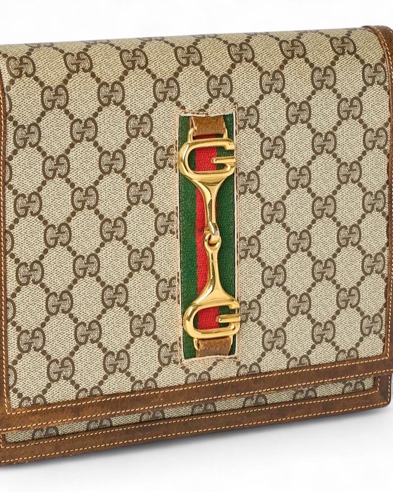 Gucci Horsebit Medium GG Supreme Marrone en vente 7