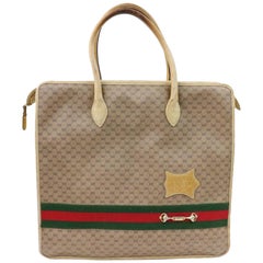 Authentic Gucci GG Canvas Print Medium Shopper Tote – Vanilla Vintage