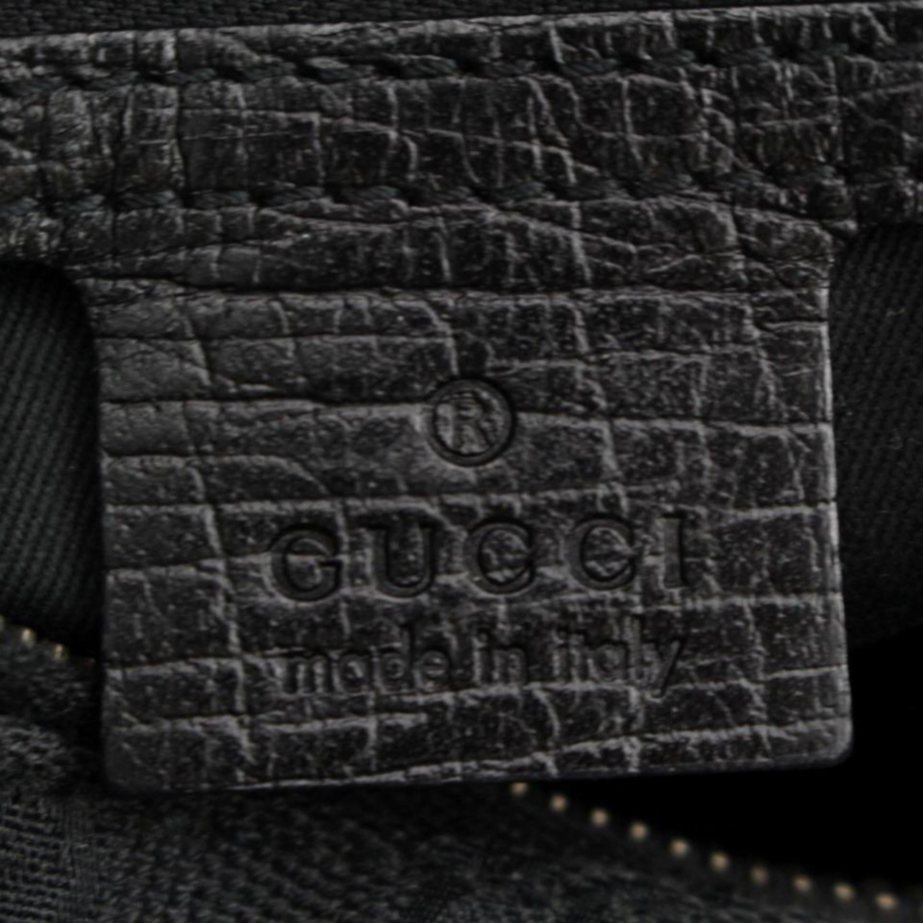 Gucci Horsebit Monogram Gg Hobo 867948 Black Canvas Shoulder Bag For Sale 6