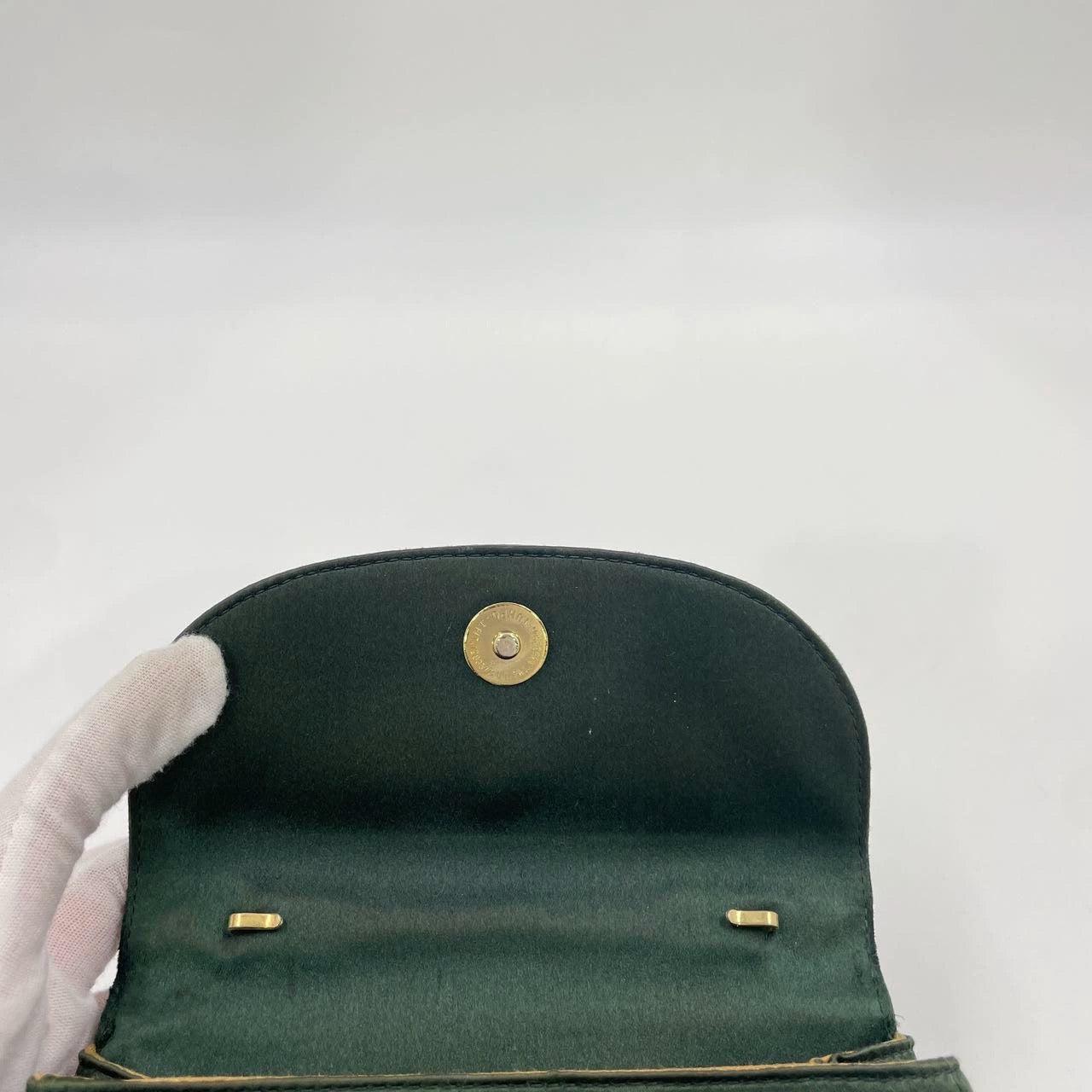 Gucci Horsebit Night Super Mini Green Satin Top Handle Bag with Strap For Sale 5