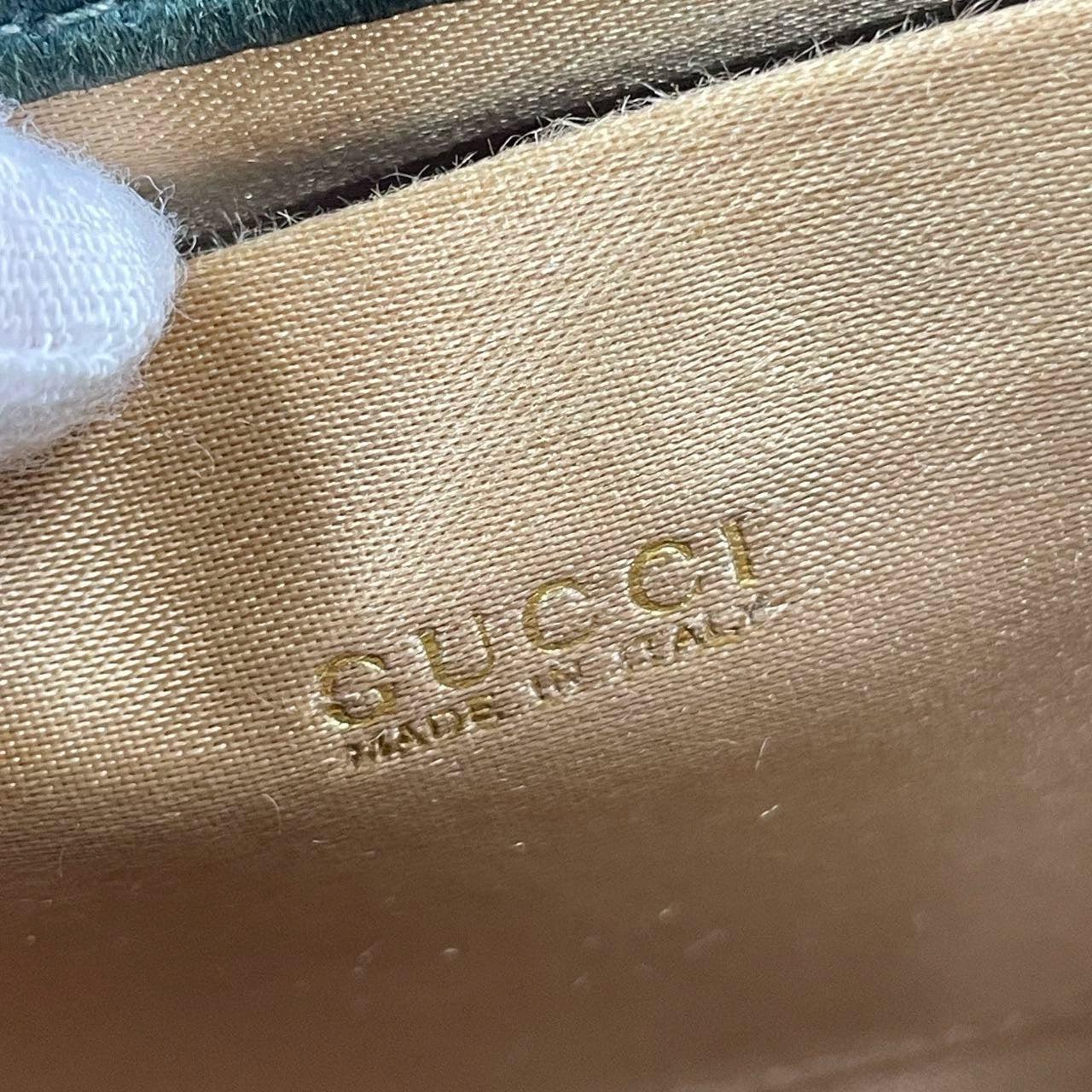 Gucci Horsebit Night Super Mini Green Satin Top Handle Bag with Strap For Sale 6