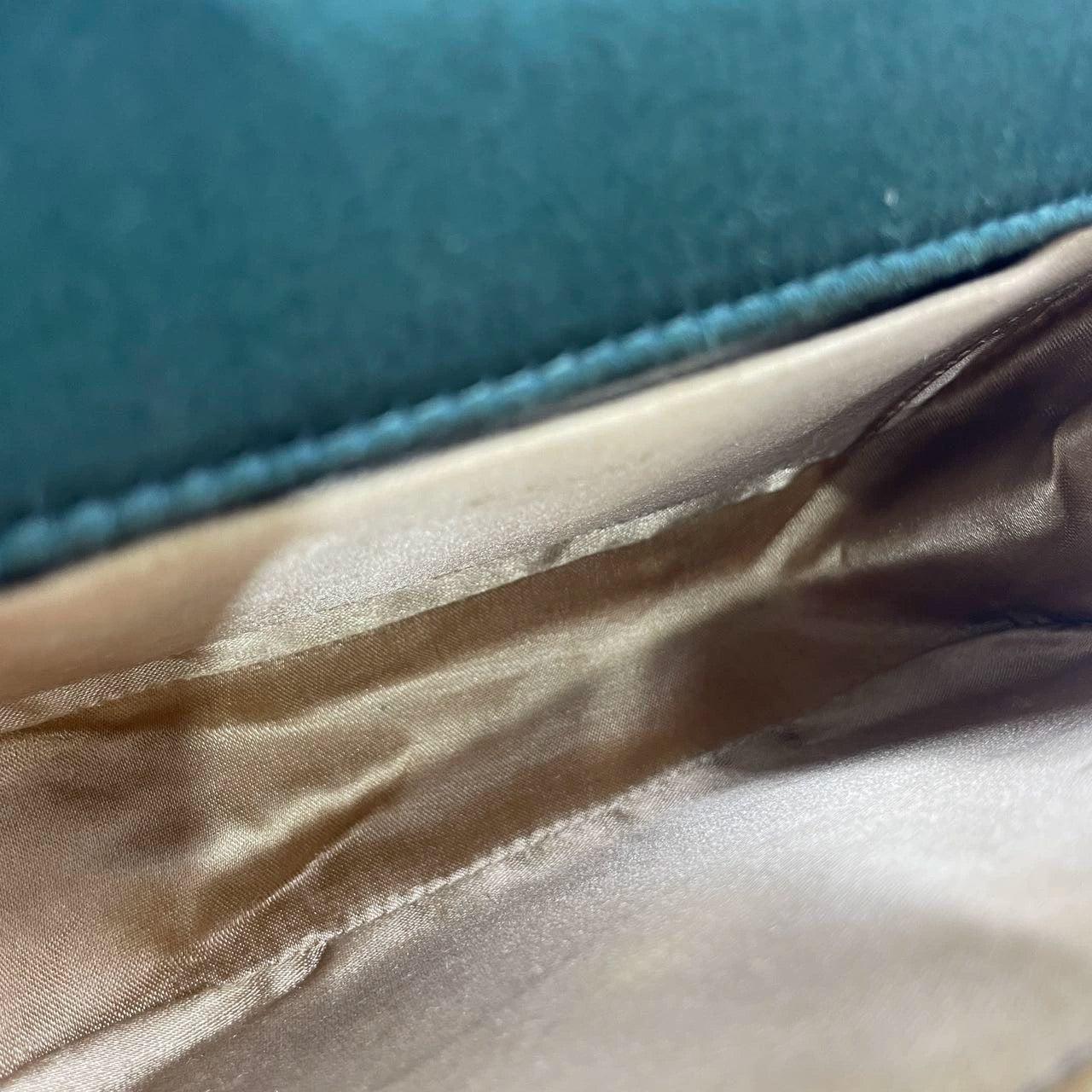 Gucci Horsebit Night Super Mini Green Satin Top Handle Bag with Strap For Sale 1