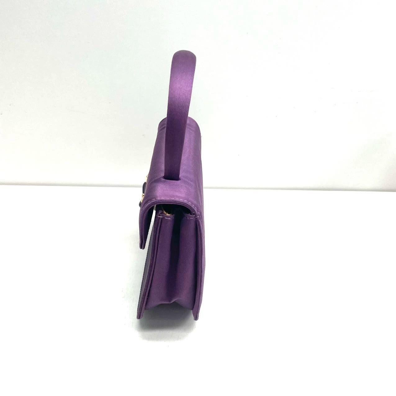 Gucci Night Super Mini sac à poignée en satin violet avec sangle Excellent état - En vente à AUBERVILLIERS, FR