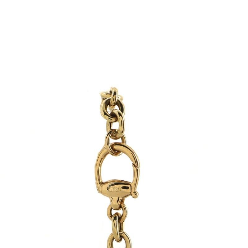 Gucci Horsebit Anhänger Halskette 18K Gelbgold mit Diamanten Groß Damen