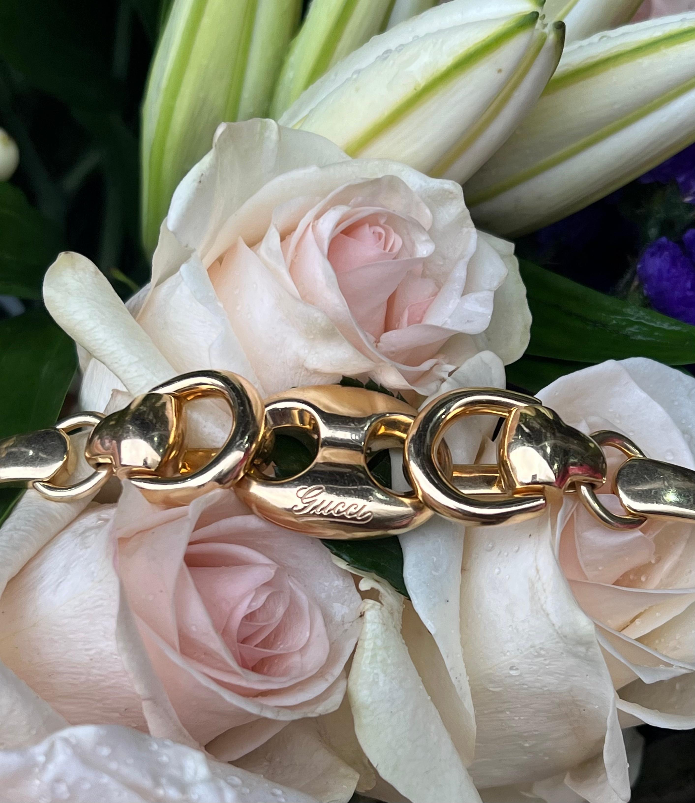 Gucci Horsebit Puff-Gliederarmband aus 18 Karat Gelbgold für Damen oder Herren