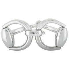 Gucci Horsebit Rhodium-Plated Silver Bracelet