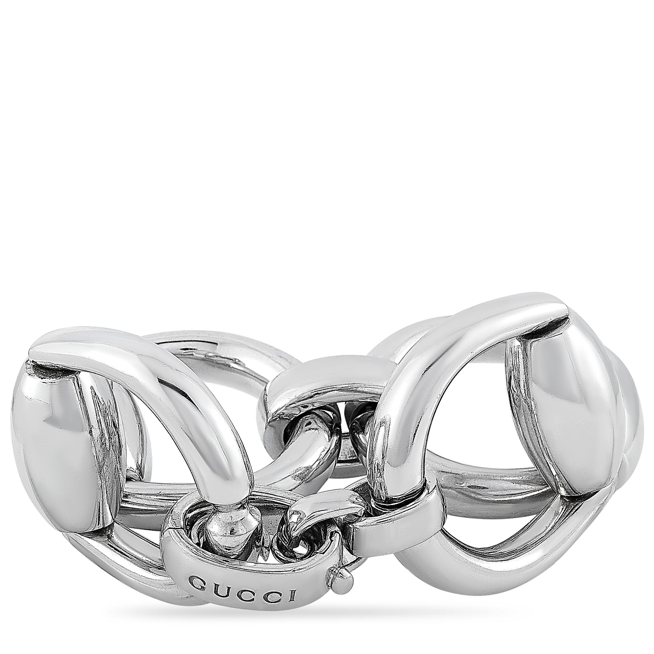 gucci horsebit bracelet silver