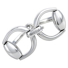 Gucci Horsebit Rhodium-Plated Sterling Silver Bracelet