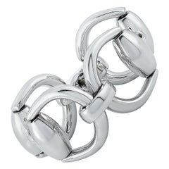 Gucci Horsebit Rhodium-Plated Sterling Silver Bracelet