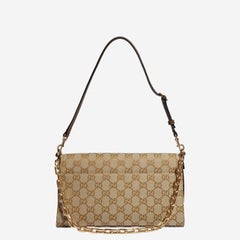 Gucci Horsebit Ristretto Shoulder Bag — Beige