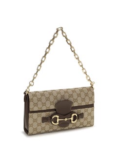 Gucci Horsebit Ristretto Shoulder Bag — Beige