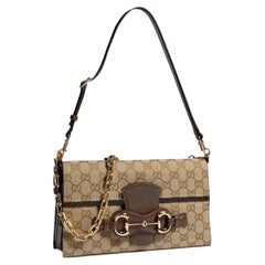 Gucci Horsebit Ristretto Shoulder Bag — Beige