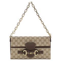 Gucci Horsebit Ristretto Shoulder Bag — Beige