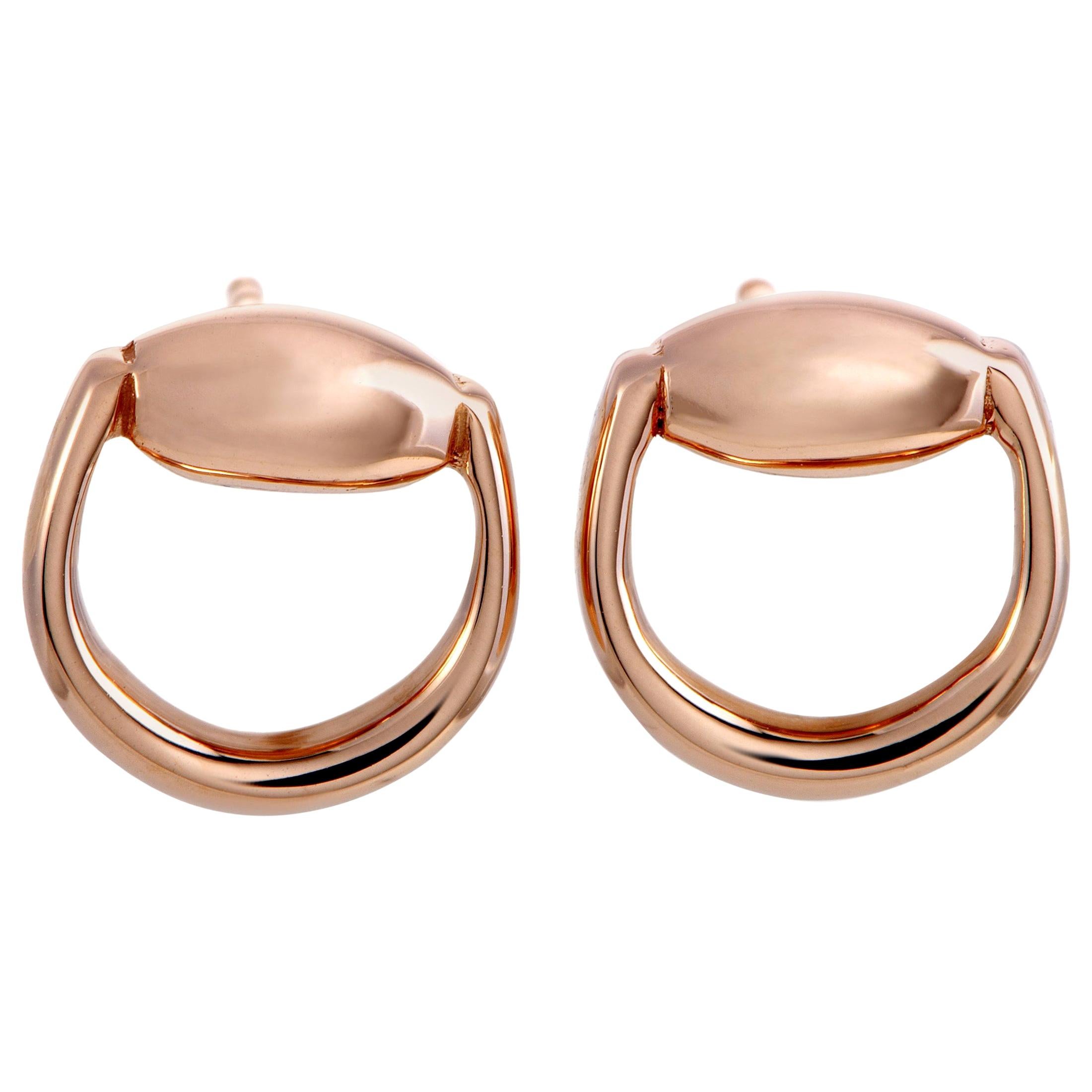 Gucci Horsebit Rose Gold Stud Earrings
