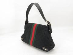 Gucci Horsebit Sherry Web Chain Flap 867901 Black Canvas Shoulder Bag