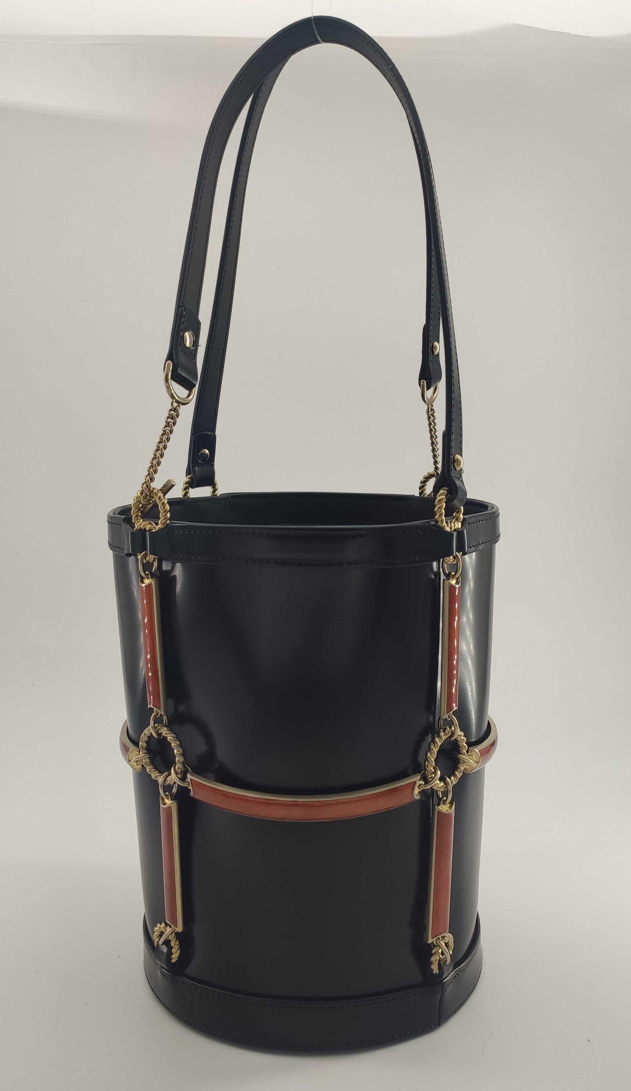 GUCCI Horsebit Shoulder bag in Black Leather For Sale 3
