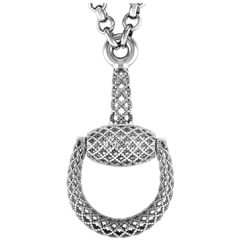 Gucci Horsebit Silver Necklace at 1stDibs