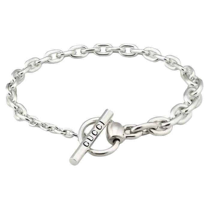 Gucci Horsebit Sterling Silver Bracelet Size 17 YBA781167001