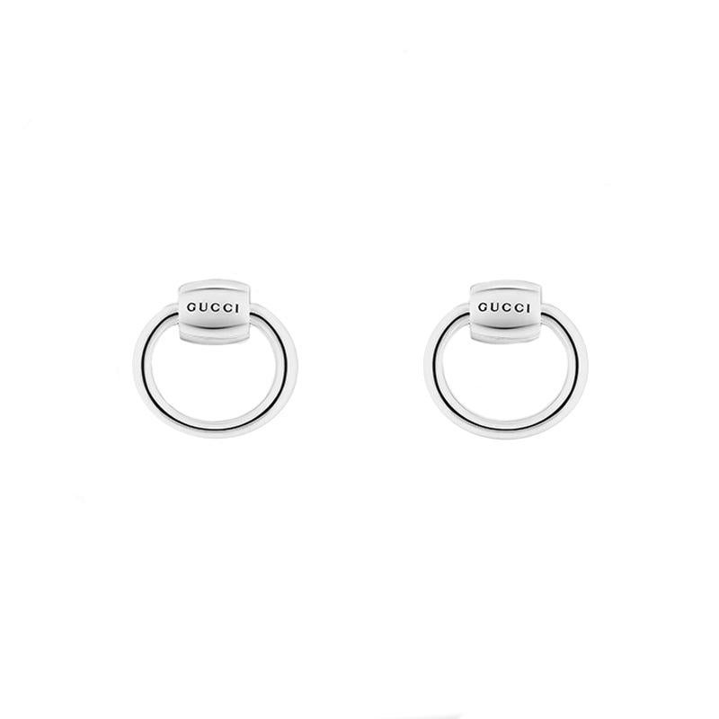 Gucci Horsebit Sterling Silver Earrings YBD781128001 In New Condition For Sale In Wilmington, DE